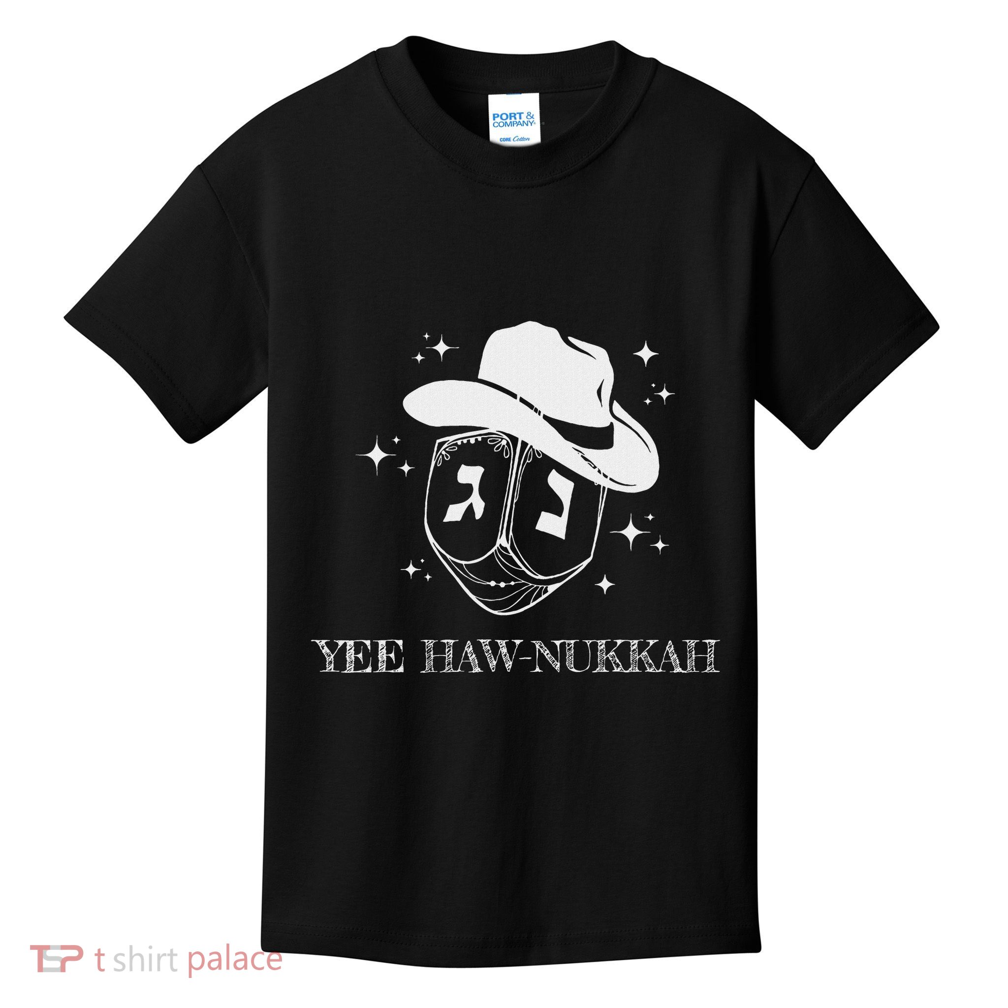 Yee Haw Nukkah Cowboy Dreidel Hanukkah Kids T-Shirt