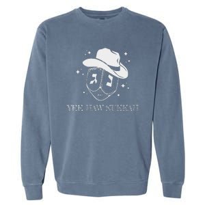 Yee Haw Nukkah Cowboy Dreidel Hanukkah Garment-Dyed Sweatshirt