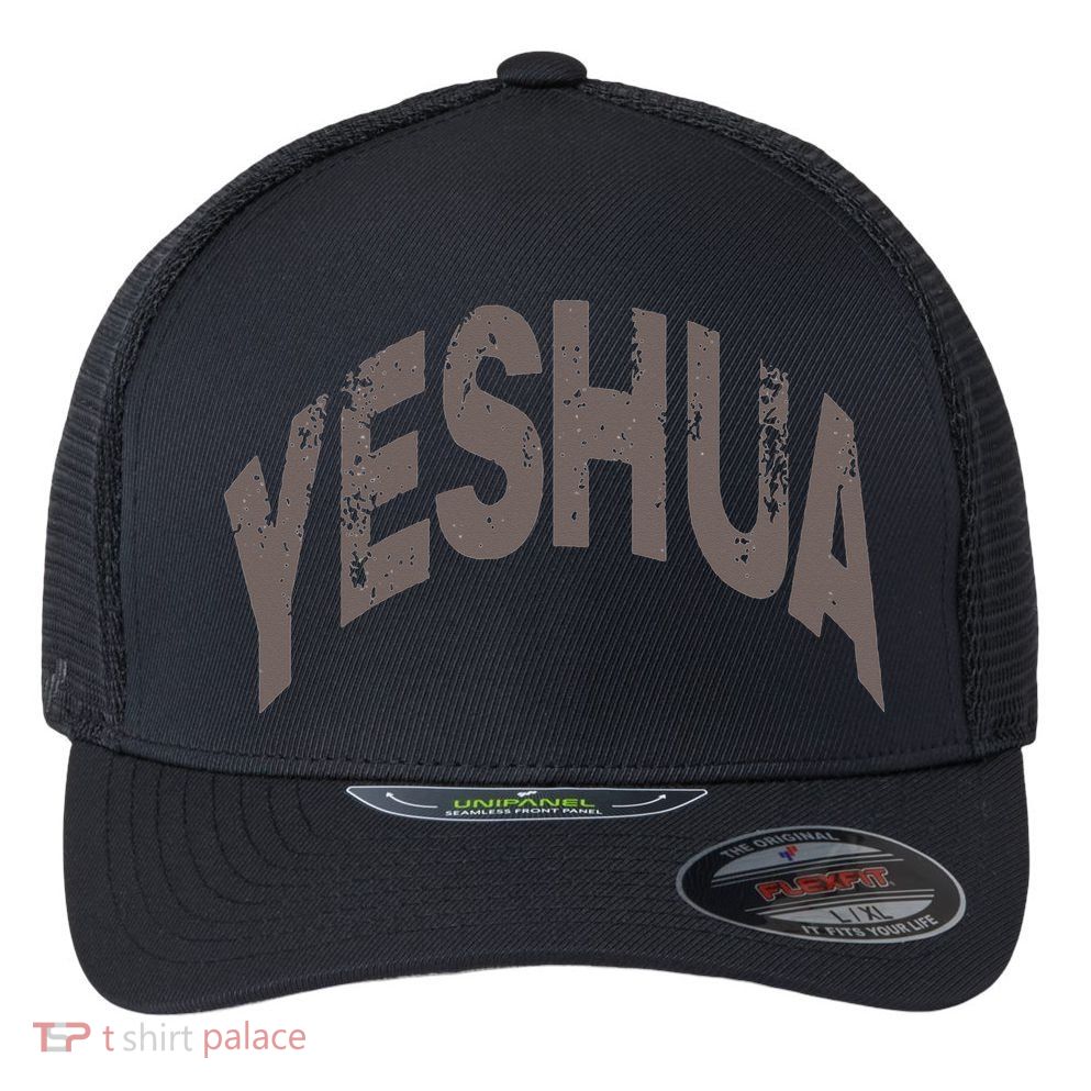 Yeshua Hebrew Name Of Jesus Christian Messianic Flexfit Unipanel Trucker Cap