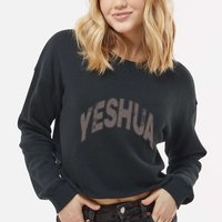 Yeshua Hebrew Name Of Jesus Christian Messianic Cropped Pullover Crew