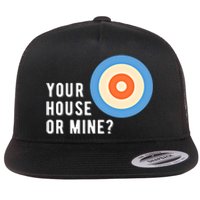 Your House Or Mine Curling Curler Curl Gift Flat Bill Trucker Hat