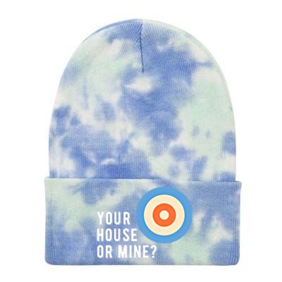 Your House Or Mine Curling Curler Curl Gift Tie Dye 12in Knit Beanie