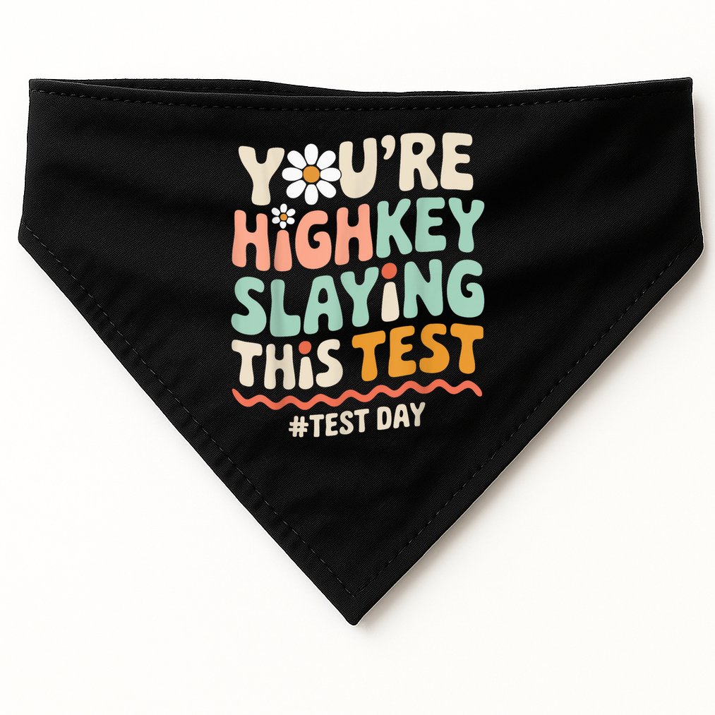 You're Highkey Slaying Test Day Teacher Gift USA-Made Doggie Bandana