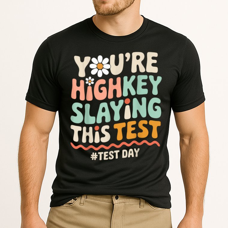 You're Highkey Slaying Test Day Teacher Gift Cooling Performance Crew T-Shirt