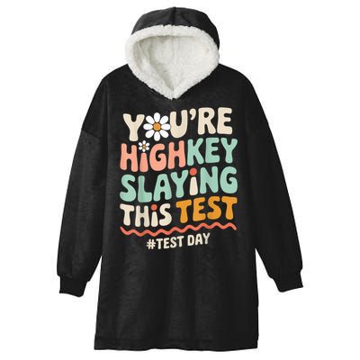 You're Highkey Slaying Test Day Teacher Gift Hooded Wearable Blanket