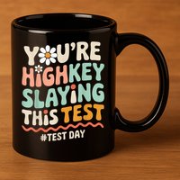 You're Highkey Slaying Test Day Teacher Gift 11oz C Handle Ceramic Mug