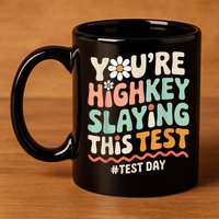 You're Highkey Slaying Test Day Teacher Gift 11oz C Handle Ceramic Mug