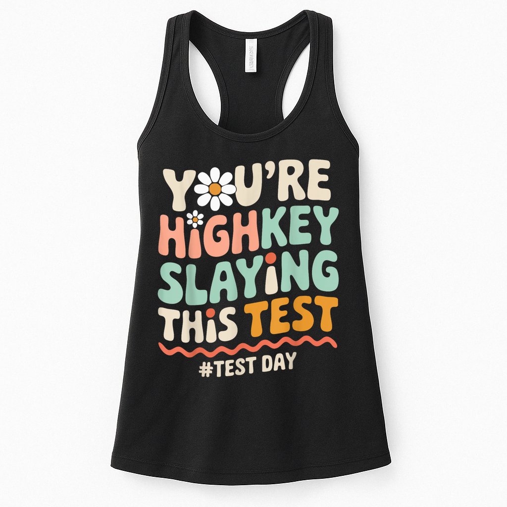 You're Highkey Slaying Test Day Teacher Gift Womens Tank Top