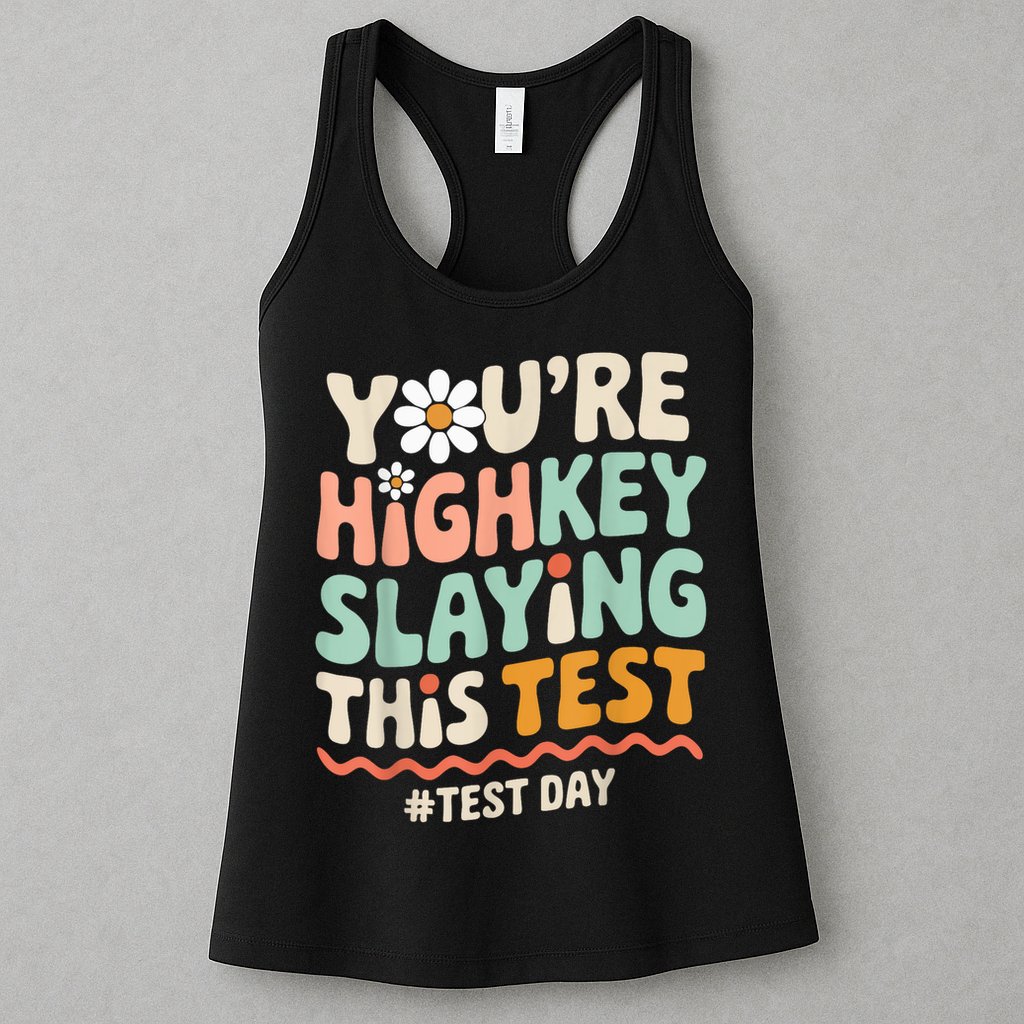 You're Highkey Slaying Test Day Teacher Gift Womens Tank Top