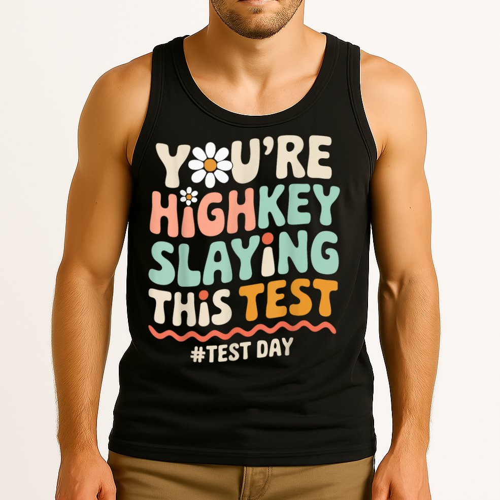 You're Highkey Slaying Test Day Teacher Gift Tank Top