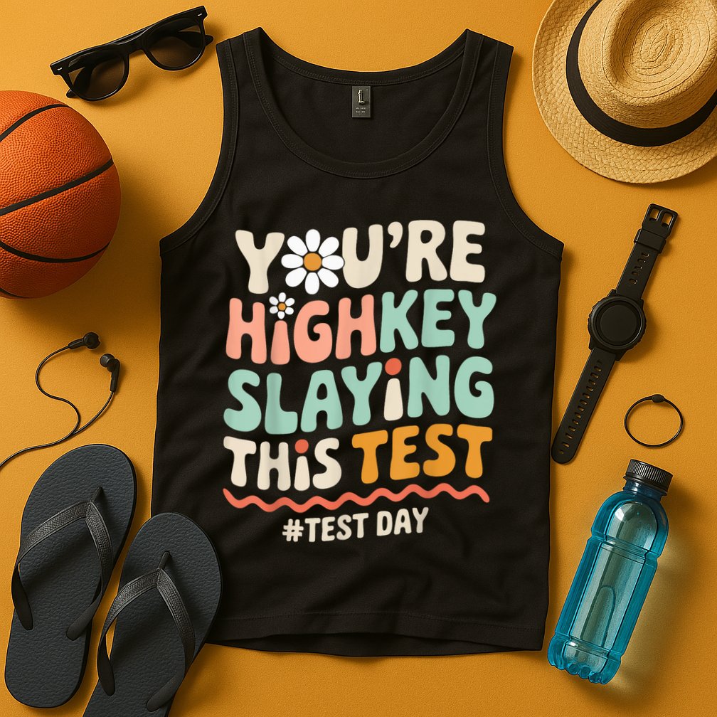 You're Highkey Slaying Test Day Teacher Gift Tank Top