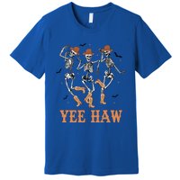 Yee Haw Skeleton Dancing Cow Boots Howdy Western Rodeo Gift Premium T-Shirt