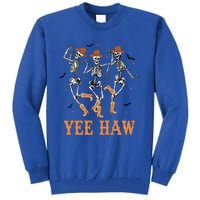 Yee Haw Skeleton Dancing Cow Boots Howdy Western Rodeo Gift Tall Sweatshirt