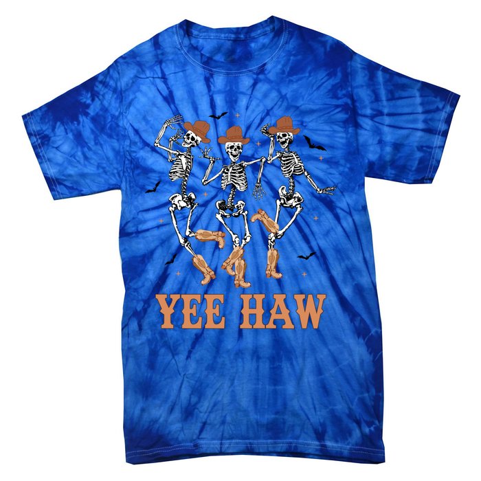 Yee Haw Skeleton Dancing Cow Boots Howdy Western Rodeo Gift Tie-Dye T-Shirt