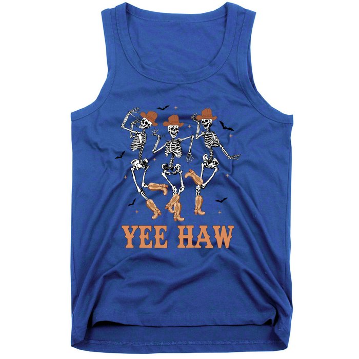 Yee Haw Skeleton Dancing Cow Boots Howdy Western Rodeo Gift Tank Top