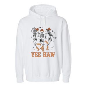 Yee Haw Skeleton Dancing Cow Boots Howdy Western Rodeo Gift Garment-Dyed Fleece Hoodie