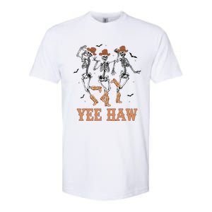 Yee Haw Skeleton Dancing Cow Boots Howdy Western Rodeo Gift Softstyle CVC T-Shirt