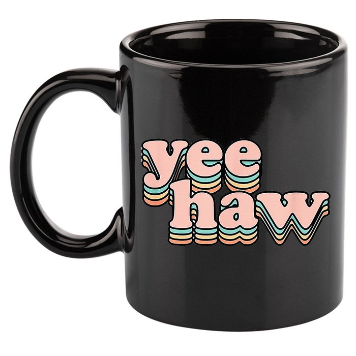 Yeehaw Howdy Space Cow 11oz C Handle Ceramic Mug