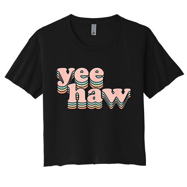 Yeehaw Howdy Space Cow Crop Top