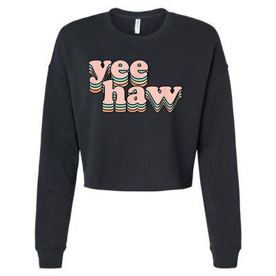 Yeehaw Howdy Space Cow Cropped Pullover Crew