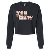 Yeehaw Howdy Space Cow Cropped Pullover Crew