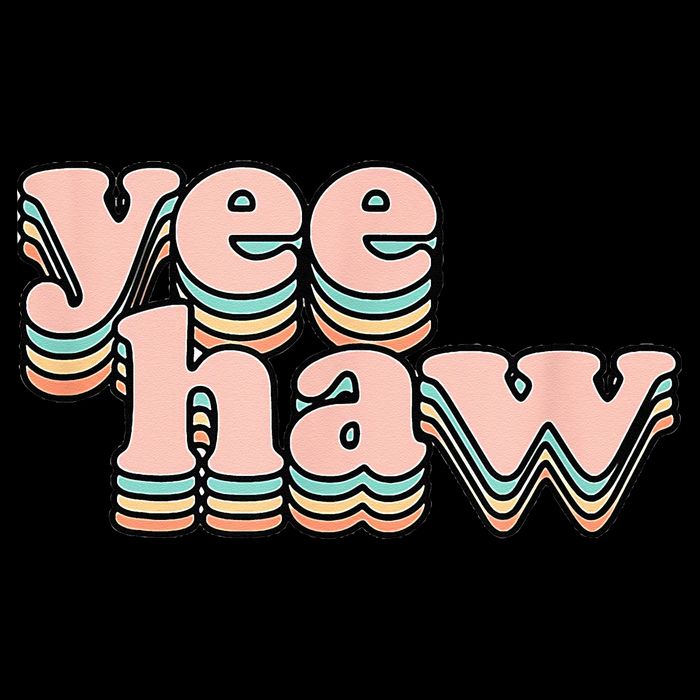 Yeehaw Howdy Space Cow Cropped Pullover Crew