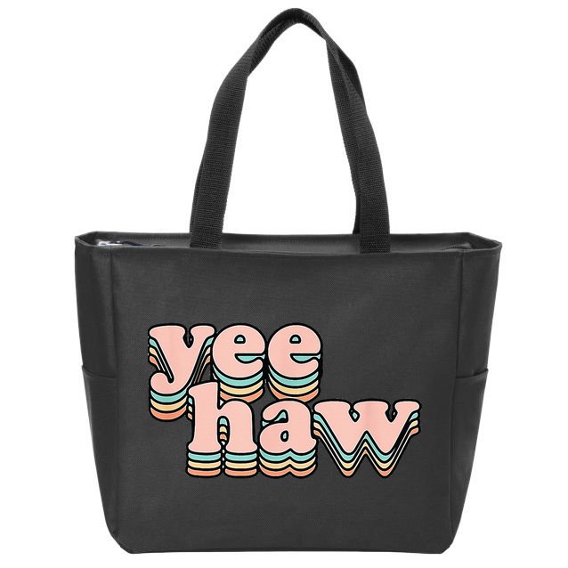 Yeehaw Howdy Space Cow Zip Tote Bag