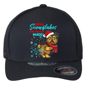 Yorkshire How Snowflakes Are Really Made Funny Dog Christmas Gift Flexfit Unipanel Trucker Cap