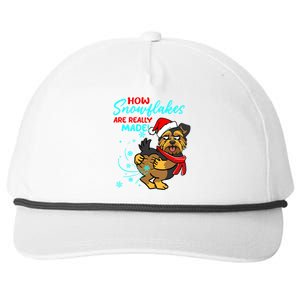 Yorkshire How Snowflakes Are Really Made Funny Dog Christmas Gift Snapback Five-Panel Rope Hat