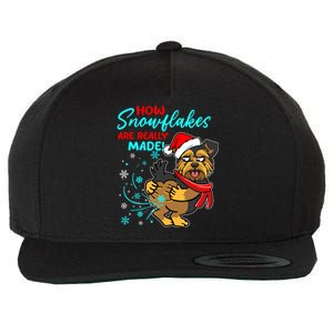 Yorkshire How Snowflakes Are Really Made Funny Dog Christmas Gift Wool Snapback Cap