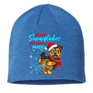 Yorkshire How Snowflakes Are Really Made Funny Dog Christmas Gift Sustainable Beanie