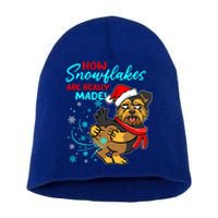 Yorkshire How Snowflakes Are Really Made Funny Dog Christmas Gift Short Acrylic Beanie