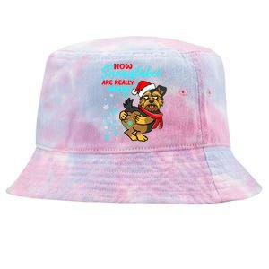 Yorkshire How Snowflakes Are Really Made Funny Dog Christmas Gift Tie-Dyed Bucket Hat