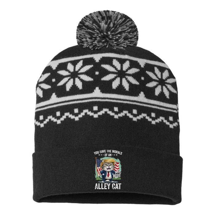 You Have The Morals Of An Alley Cat Funny Biden Joke USA-Made Snowflake Beanie