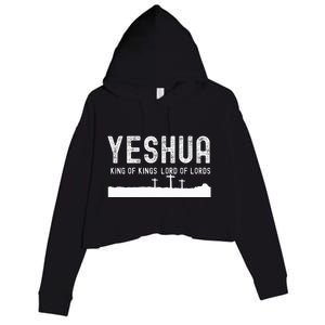 Yeshua Hamashiach The Messianic Messiah Crop Fleece Hoodie