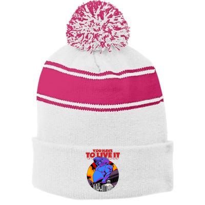 You Have To Live It Kyriakos Grizzly Stripe Pom Pom Beanie