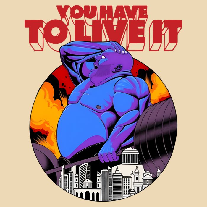 You Have To Live It Kyriakos Grizzly Drawstring Bag