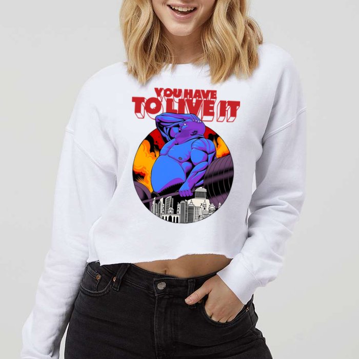 You Have To Live It Kyriakos Grizzly Cropped Pullover Crew
