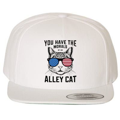 You Have The Morals Of An Alley Cat Funny Joke Wool Snapback Cap