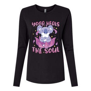 Yoga Heals The Soul Yoga Instructor Meditation Yoga Gift Womens Cotton Relaxed Long Sleeve T-Shirt