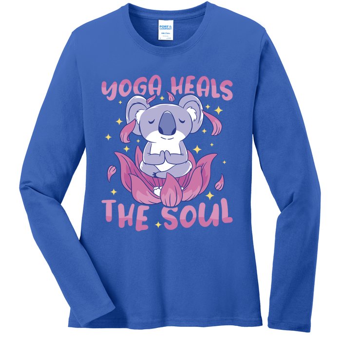 Yoga Heals The Soul Yoga Instructor Meditation Yoga Gift Ladies Long Sleeve Shirt