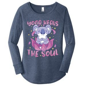 Yoga Heals The Soul Yoga Instructor Meditation Yoga Gift Women's Perfect Tri Tunic Long Sleeve Shirt