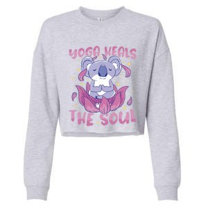 Yoga Heals The Soul Yoga Instructor Meditation Yoga Gift Cropped Pullover Crew