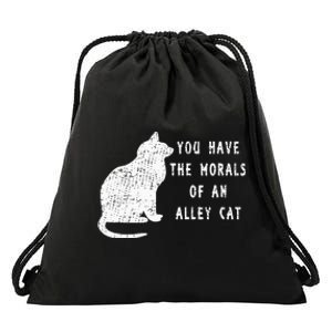 You Have The Morals Of An Alley Cat Funny Biden Drawstring Bag