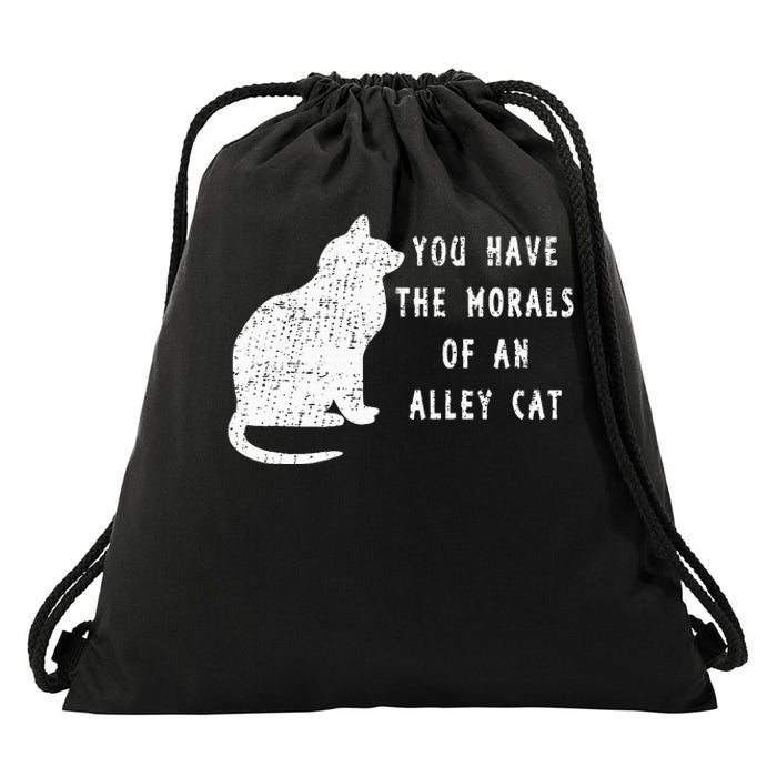 You Have The Morals Of An Alley Cat Funny Biden Drawstring Bag