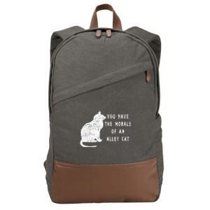 You Have The Morals Of An Alley Cat Funny Biden Cotton Canvas Backpack