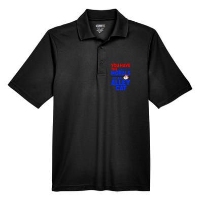 You Have The Morals Of An Alley Cat Funny Debate Men's Origin Performance Pique Polo