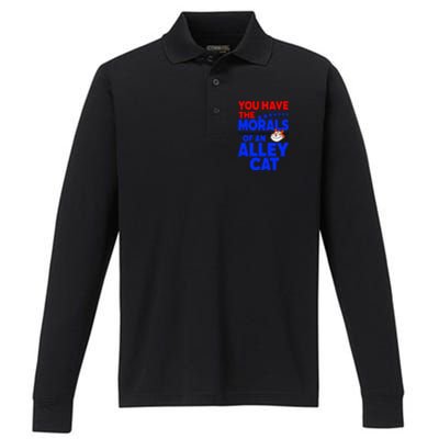 You Have The Morals Of An Alley Cat Funny Debate Performance Long Sleeve Polo