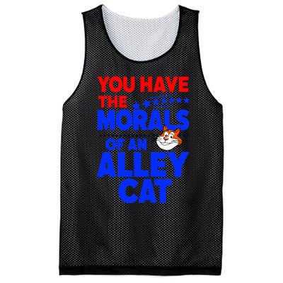 You Have The Morals Of An Alley Cat Funny Debate Mesh Reversible Basketball Jersey Tank