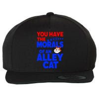 You Have The Morals Of An Alley Cat Funny Debate Wool Snapback Cap